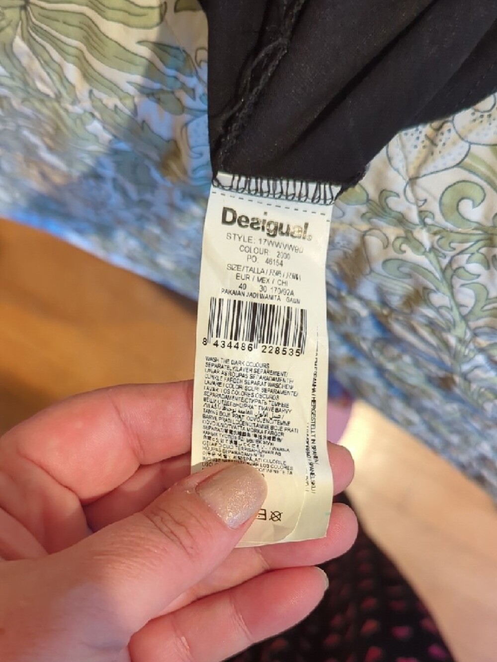 Desigual Black Asymmetrical Floral Hem Sleeveless Dress - Picture 9 of 11